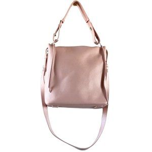 allsaints kita crossbody handbag powdered pink leather adjustable strap handle